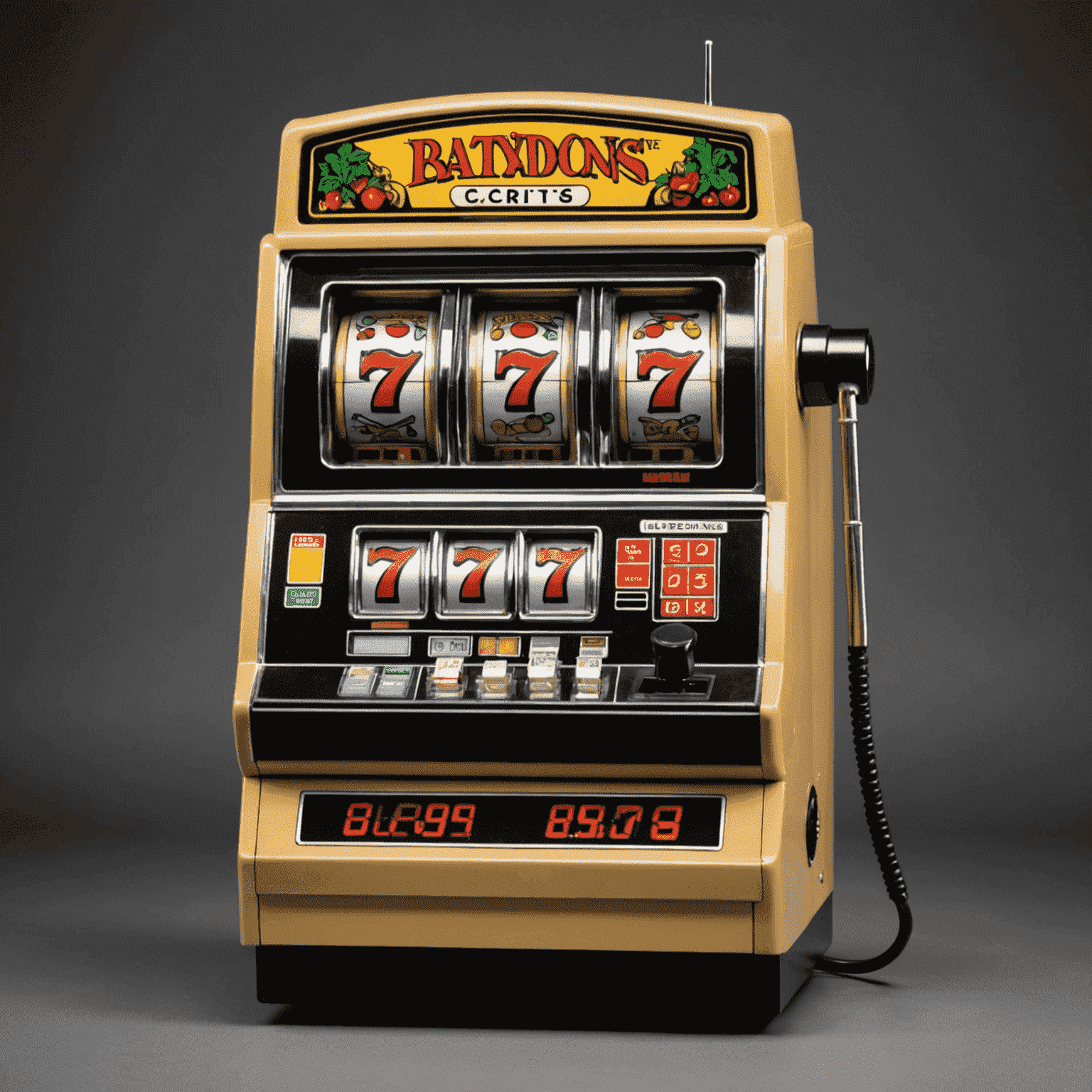 An electronic slot machine from the 1980s with a video screen display